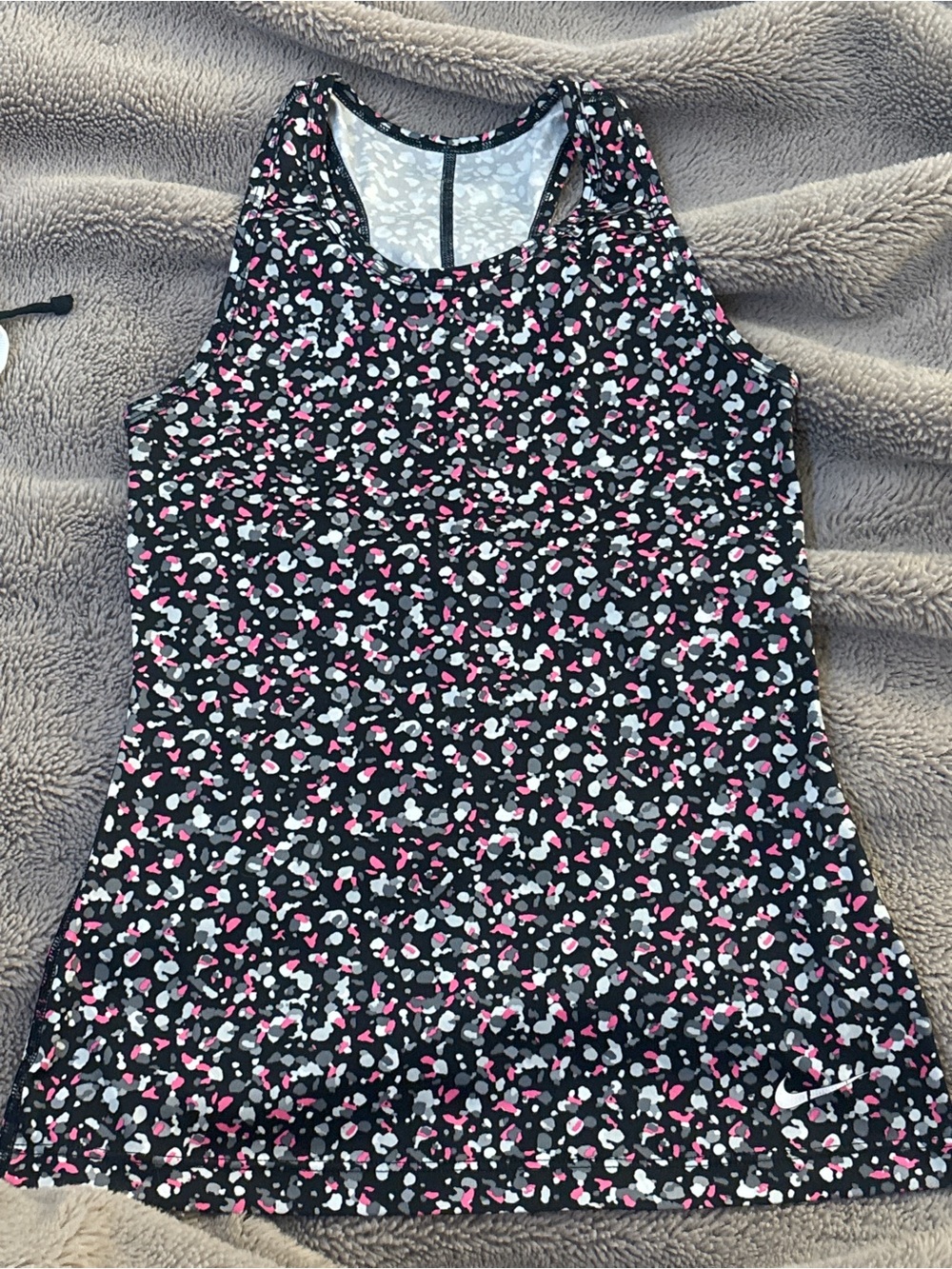 Nike Black Racerback Athletic Dress with Pink & White Hearts